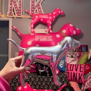 PINK Victoria's Secret Silver Dog Figurine